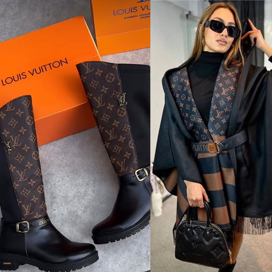 Lv boot and poncho